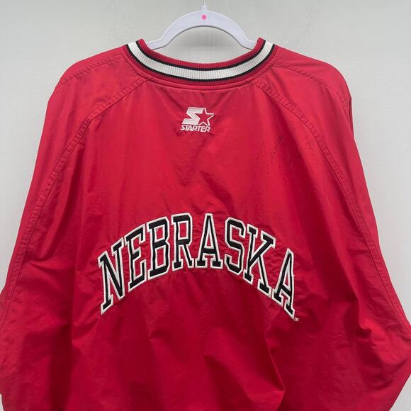 Vintage Nebraska Cornhuskers Starter Red Varsity Snap Button Jacket Autographed‎ - Picture 5 of 8